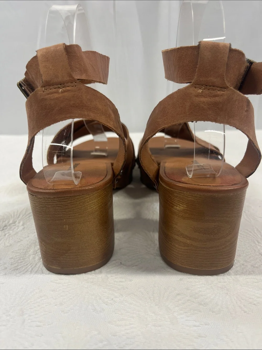 Lucky Brand Brown Leather Platform Sandals